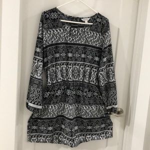 Black and white shorts romper